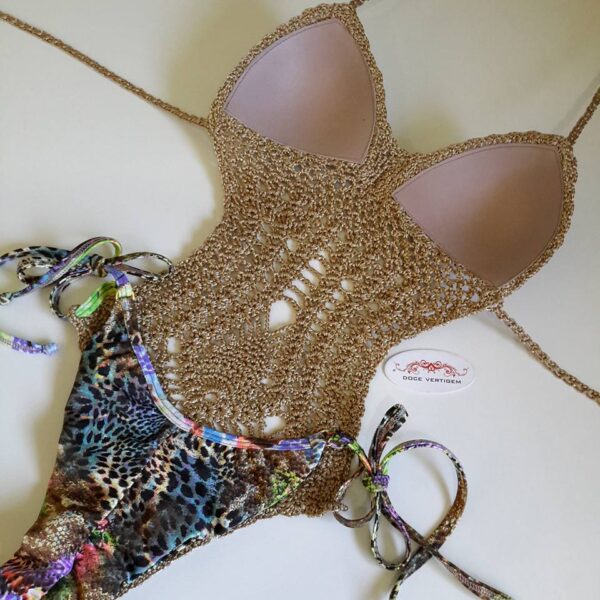 Maiô Crochê Correntinha Dourado - Imagem 2