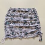 Saia Drapeado Lateral Tule Olho Grego Turquesa