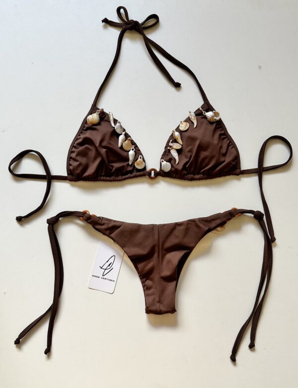 Biquíni Conchas Semi Fio Chocolate - Imagem 3