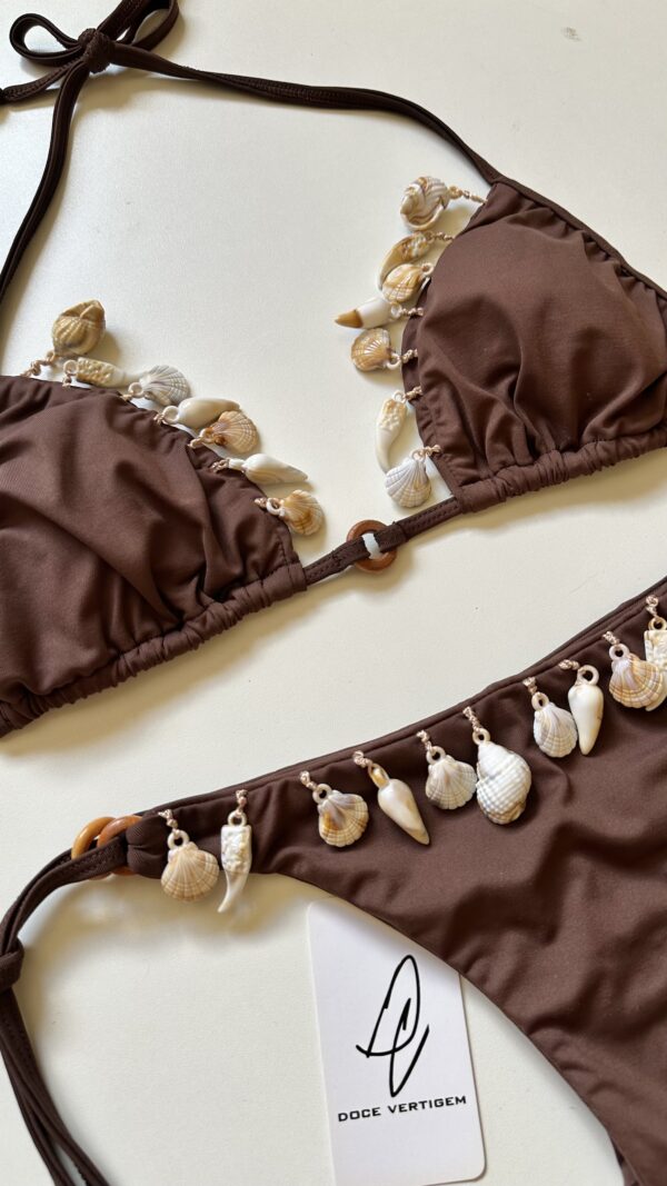 Biquíni Conchas Semi Fio Chocolate - Imagem 2