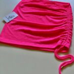 Saia Drapê Texturizado Pink